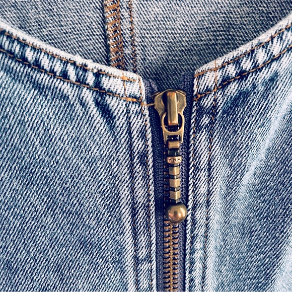 90s Jean Mini Dress Zip Jumper - Size Small - Picture 3 of 7